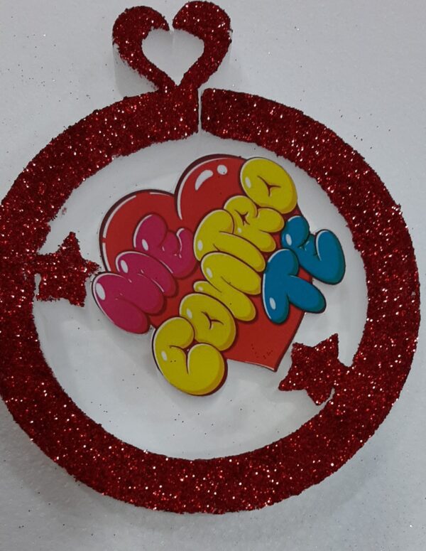 PALLINE DI NATALE IN POLISTIROLO CON LOGO ME CONTRO TE LUI E SOFI