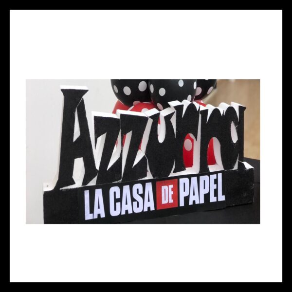 SAGOMA IN POLISTIROLO LA CASA DI CARTA CON NOME PERSONALIZZABILE