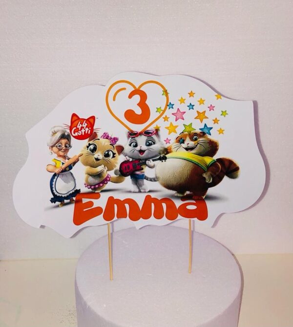 CAKE TOPPER 44 GATTI PERSONALIZZABILE