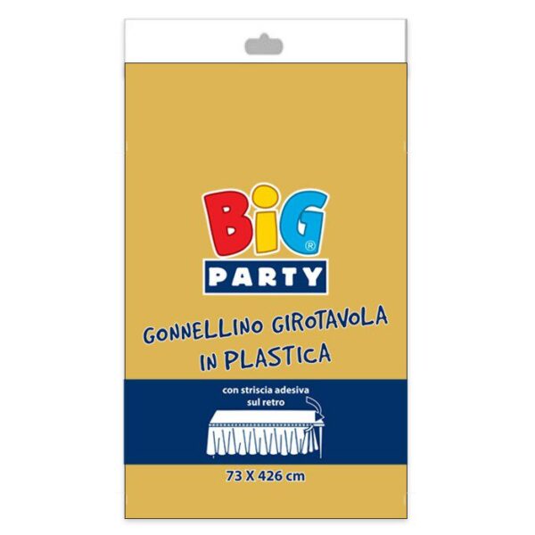 Gonnellino Girotavola in Plastica 73 x 423 cm Oro con striscia adesiva