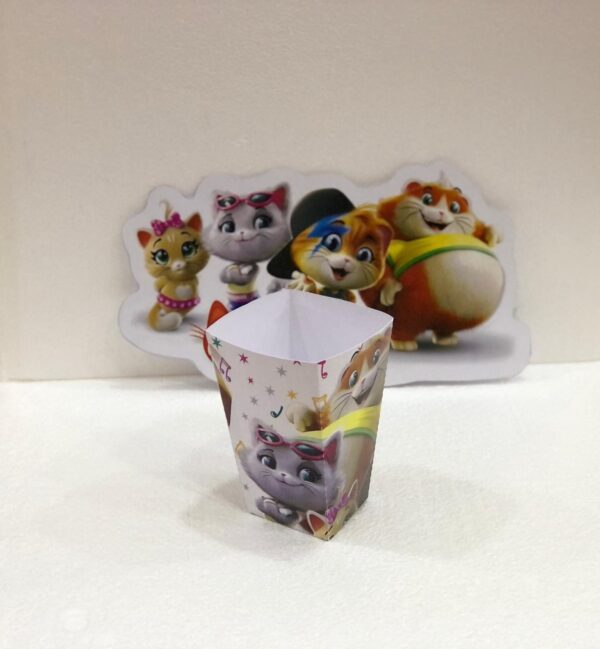 10 Scatole per Pop Corn Caramelle 44 Gatti Personalizzabili