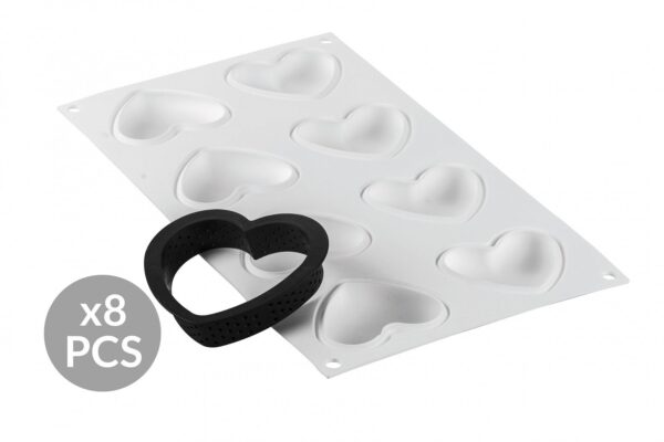 KIT TARTE RING AMORE 80X70 MM SILIKOMART PROFESSIONAL microforati - immagine 2