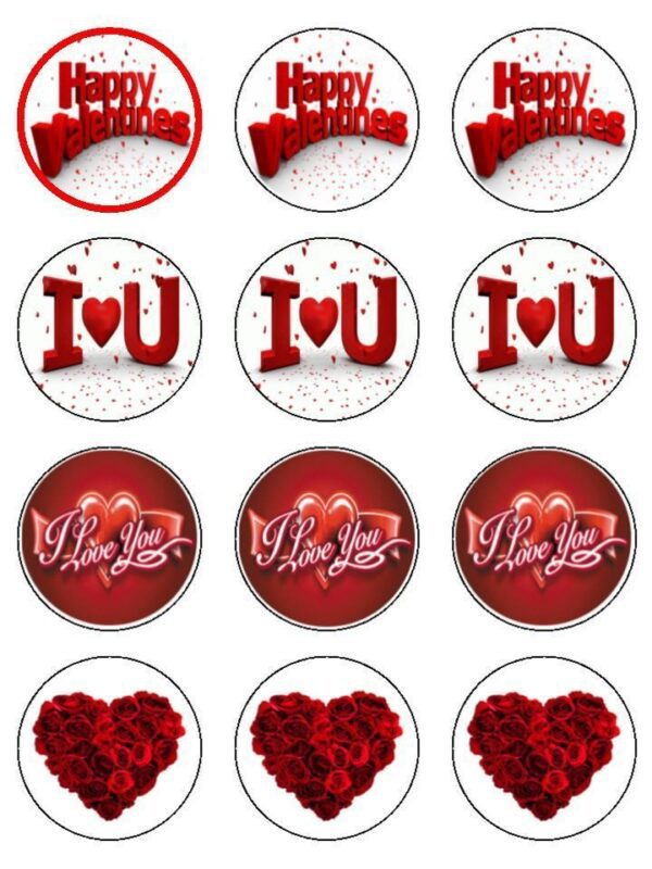CIALDA SU OSTIA SAN VALENTINO 12 IMPRONTE PER BISCOTTI CUPCAKES