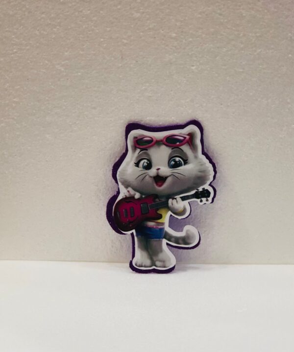 4 PERSONAGGI 44 GATTI CAKE TOPPER CON FONDO GLITTER - immagine 2