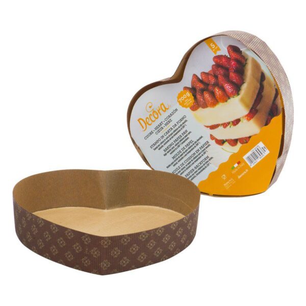 STAMPO MONOUSO IN CARTA FORMA CUORE HEART SET 5 PEZZI