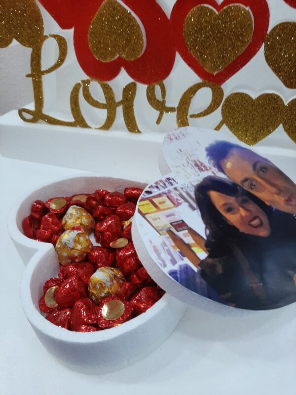 SCATOLA CUORE  SAN VALENTINO IN POLISTIROLO CON FOTO PERSONALIZZATA - immagine 4
