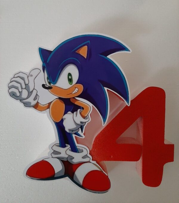 SAGOMA IN POLISTIROLO PERSONALIZZATA CON NUMERO  SONIC - immagine 2