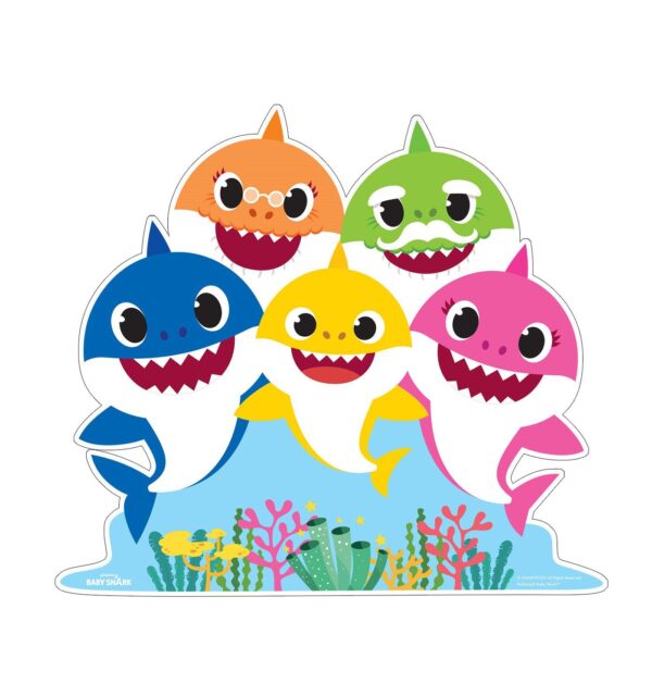 KIT BABY SHARK CON PALLONE MUSICALE  E SAGOMA IN POLISTOROLO - immagine 2