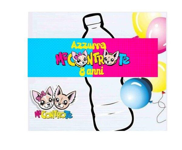 12 Etichette adesive per acqua Me contro Te Personalizzabili