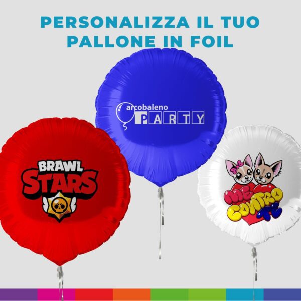 PALLONE FOIL  ROTONDO CON NOME E STAMPA PERSONALIZZATA