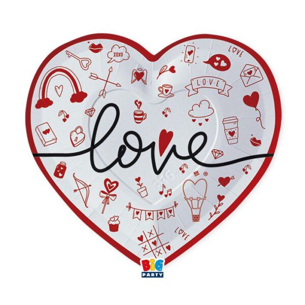 6 Piatti cm.26 x 24 Love
