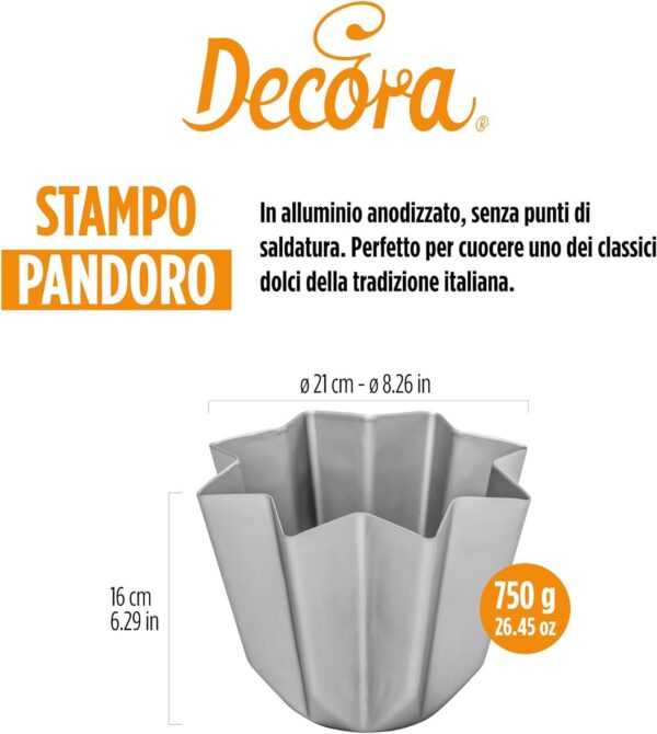 Stampo Pandoro In Alluminio 750 gr Decora - immagine 3