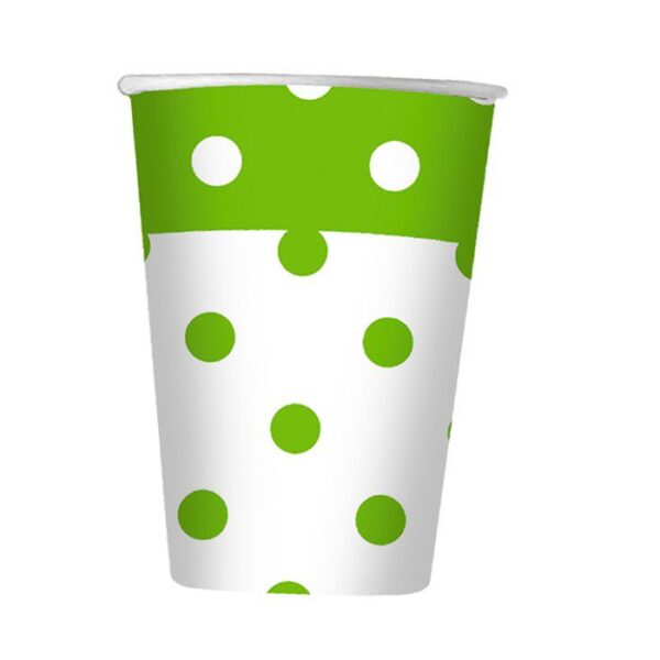 10 Bicchieri 200 cc Pois Verde Mela