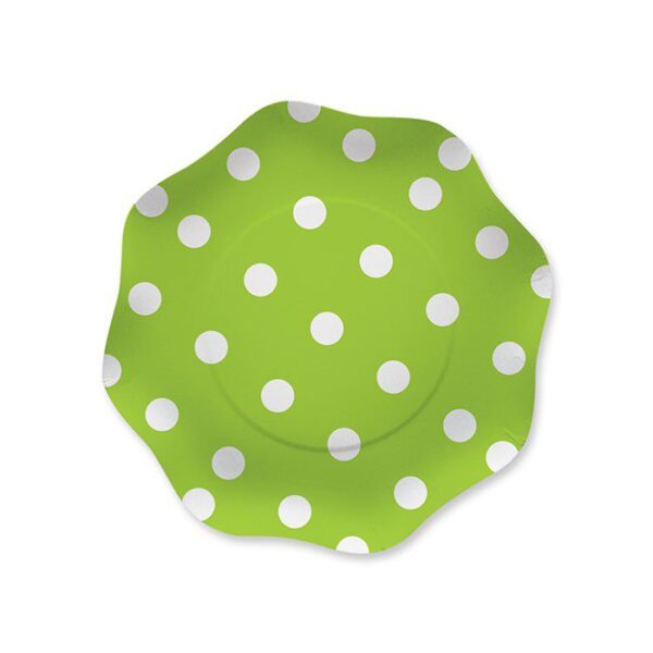 10 Piatti  18 cm Pois Verde Mela