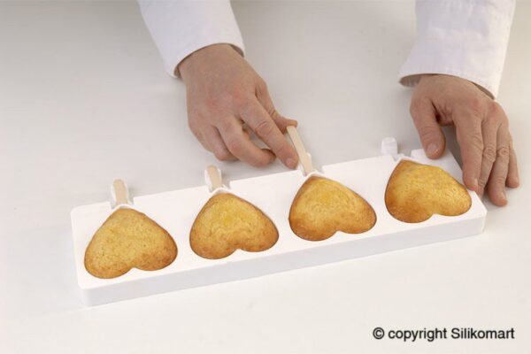 Stampo in silicone cuore su stecco gelati,semifreddi ,san valentino GEL03 Heart-ic - immagine 4