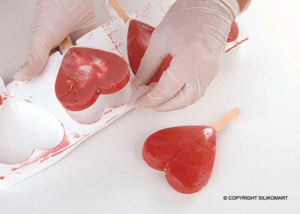 Stampo in silicone cuore su stecco gelati,semifreddi ,san valentino GEL03 Heart-ic - immagine 7