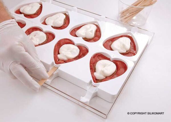 Stampo in silicone cuore su stecco gelati,semifreddi ,san valentino GEL03 Heart-ic - immagine 9