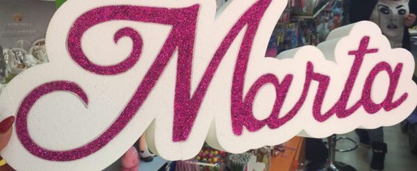 Nome in polistirolo glitterato personalizzato - immagine 2