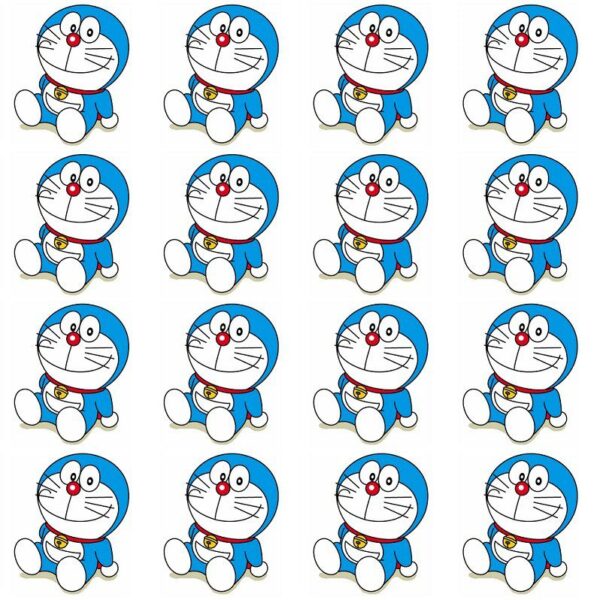 CIALDA SU OSTIA PER CUPCAKES ,BISCOTTI DORAEMON 16 IMPRONTE