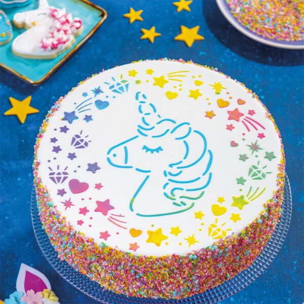 STENCIL PER TORTE UNICORNO 25 CM DECORA - immagine 2