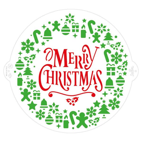 STENCIL PER TORTE GHIRLANDA MERRY CHRISTMAS DECORA NATALE