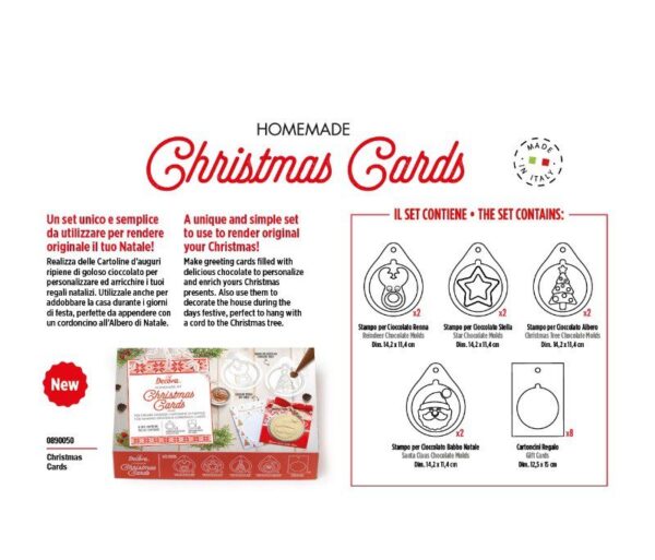 SET HOMEMADE CHRISTMAS CARDS 16 PZ DECORA NATALE - immagine 2
