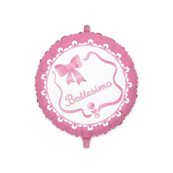 PALLONE FOIL IL MIO BATTESIMO ROSA SHAPE BALLON GONFIABILE AD ELIO
