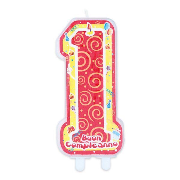 Candelina Sagomata 6 x 12 cm Primo Compleanno