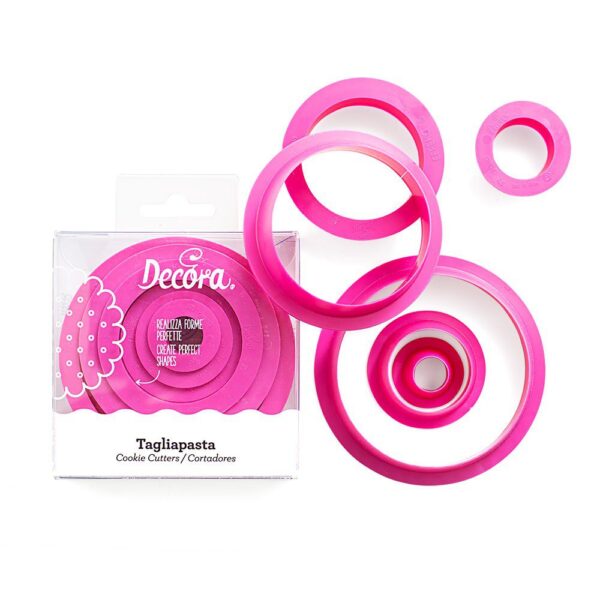 SET 6 TAGLIAPASTA TONDO 1,5 2,5 3,5 5 6,5 8 H 2,2 CM DECORA