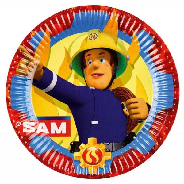 8 Piatti cm 23 Sam Il Pompiere