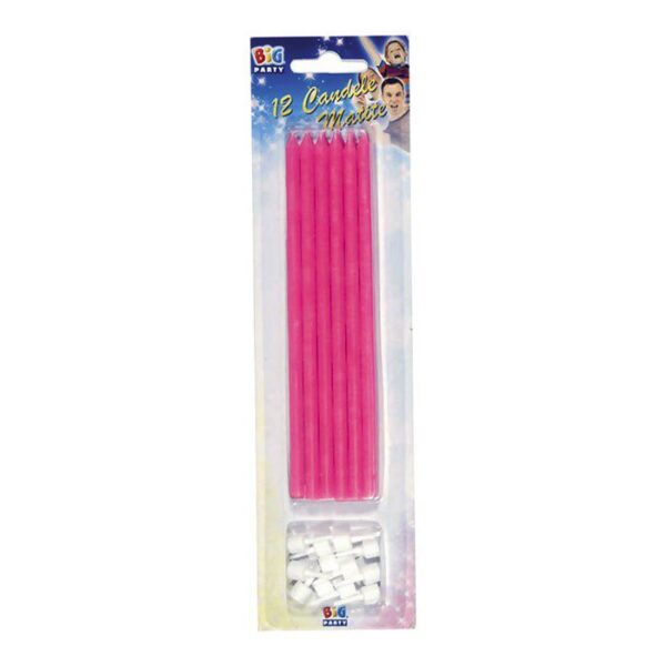 12 Candeline Matite 15 cm Fuxia