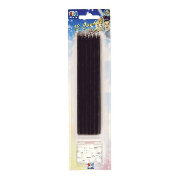 12 Candeline Matite 15 cm Nere