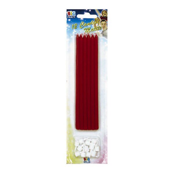 12 Candeline Matite 15 cm Rosse