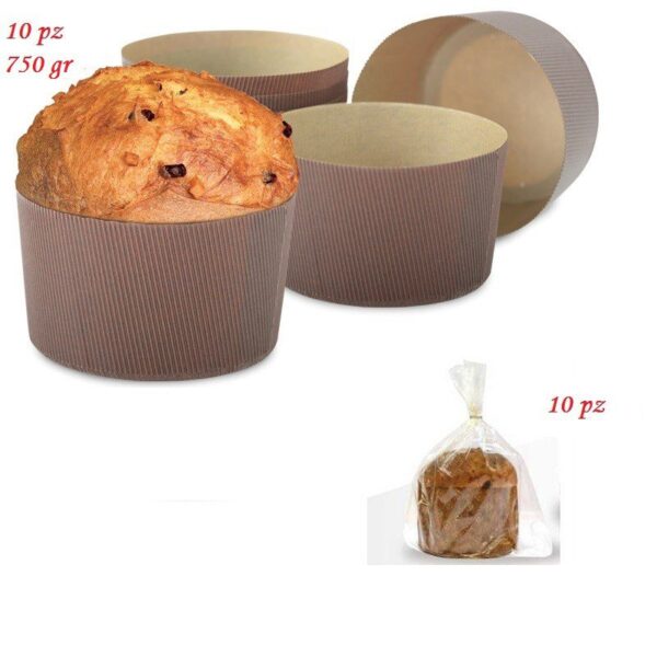 10 FORME CANASTA E PANETTONE DA 750 GR CON BUSTE IN POLIPROPILENE NATALE DECORA