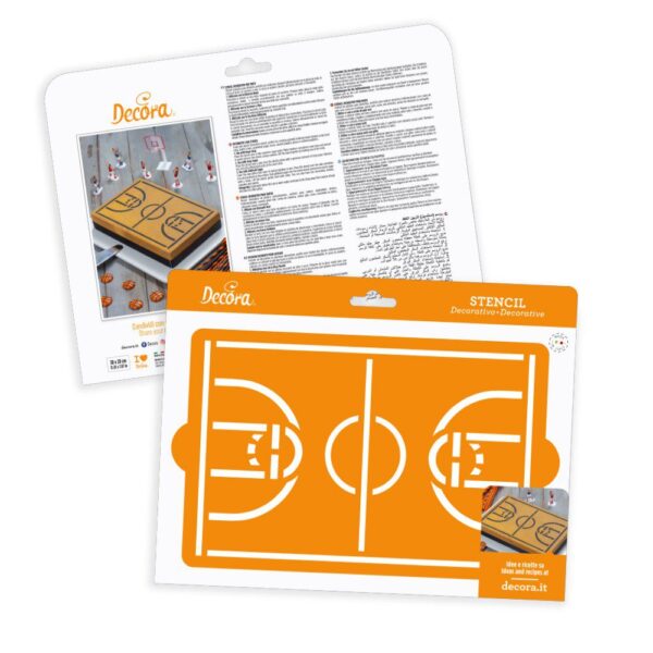 STENCIL CAMPO DI BASKET DECORA