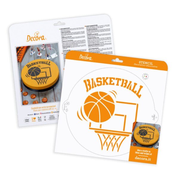 STENCIL PALLONE BASKET DECORA