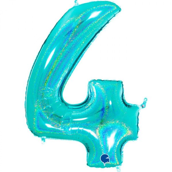 PALLONE IN MYLAR H CM 102 TIFFANY OLOGRAFICO disponibile da 0 a 9 - immagine 5