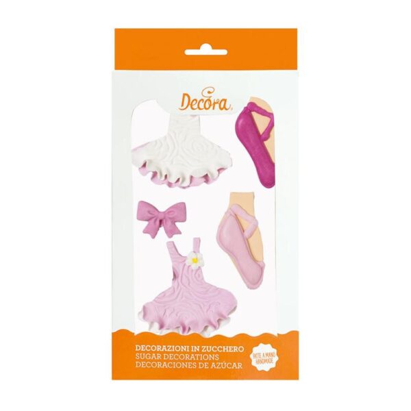 SET 6 DECORAZIONI BALLERINA IN ZUCCHERO - immagine 2