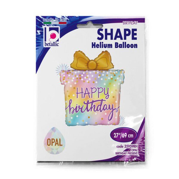 PALLONE PACCO REGALO CON FIOCCO  IN FOIL CM 69 - immagine 2