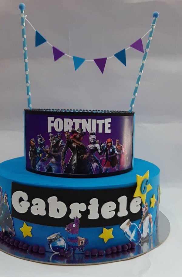 TORTA SCENOGRAFICA FORTNITE  A 2 PIANI