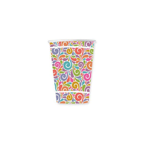 KIT 24 OSPITI COORDINATO TAVOLA JOY( 24 piatti,24  bicchieri,40 tovaglioli, 3 vassoi gourmet ) - immagine 2