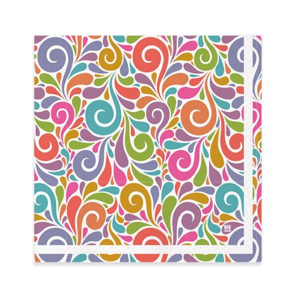 KIT 24 OSPITI COORDINATO TAVOLA JOY( 24 piatti,24  bicchieri,40 tovaglioli, 3 vassoi gourmet ) - immagine 4
