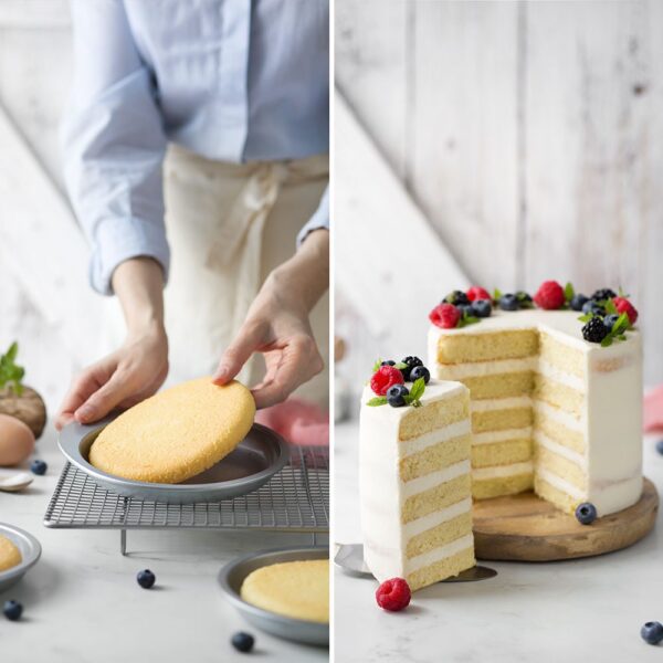 SET 5 STAMPI TONDI Ø 15 X 3,5 H CM PER TORTE A STRATI - immagine 3