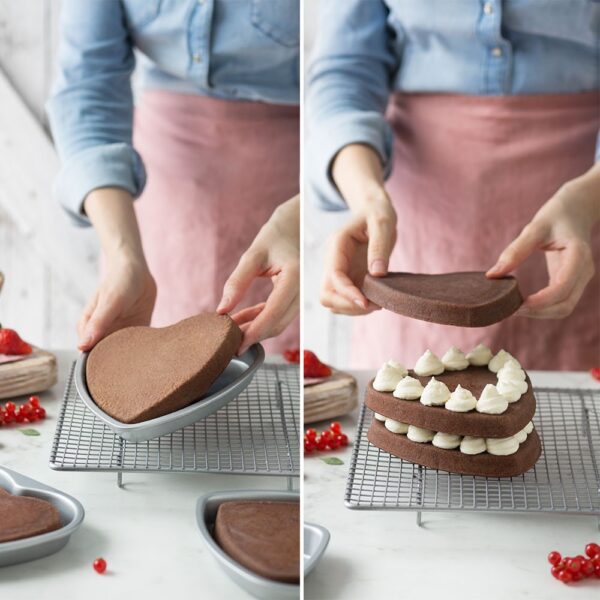 SET 5 STAMPI CUORE 15 X 2 H CM PER TORTE A STRATI - immagine 3