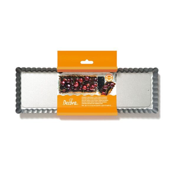 Stampo crostata 35 x 11 con fondo mobile rettangolare antiaderente