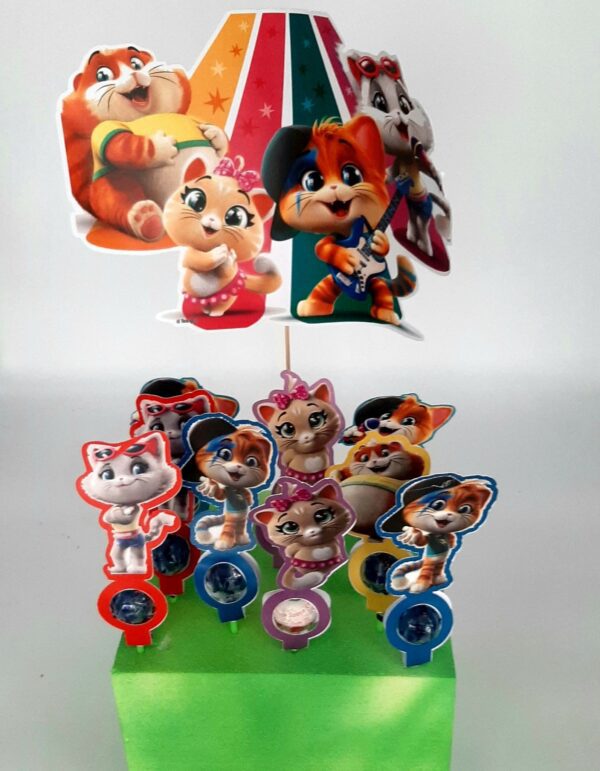 20 CHUPA CHUPS CON  BASE E TOPPER PERSONALIZZATO 44 GATTI - immagine 2