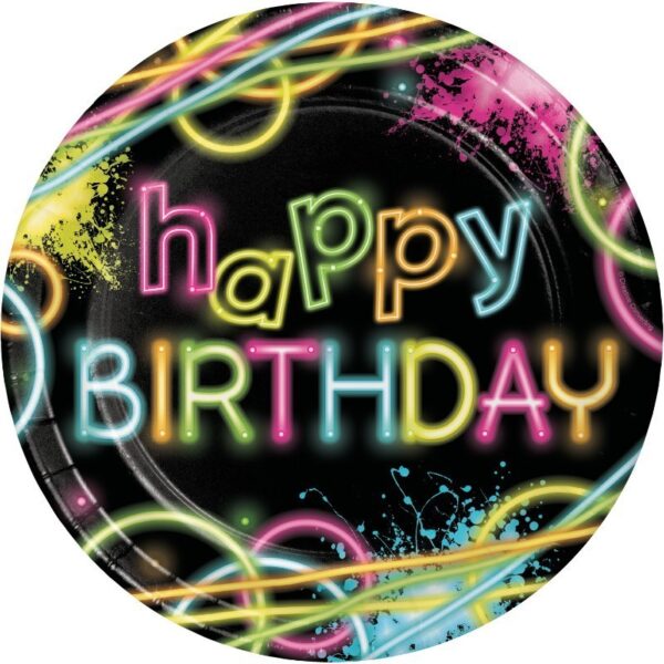 KIT 24  OSPITI  COORDINATO TAVOLA GLOW PARTY CON PALLONE FOIL E 25 BRACCIALI GLOW COLORI ASSORTITI - immagine 5