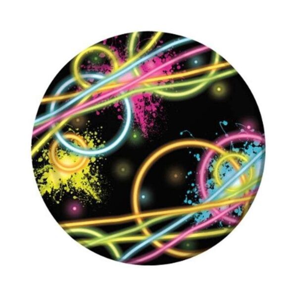 KIT 24  OSPITI  COORDINATO TAVOLA GLOW PARTY CON PALLONE FOIL E 25 BRACCIALI GLOW COLORI ASSORTITI - immagine 6