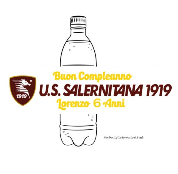 12 Etichette adesive per acqua Salernitana Personalizzabili