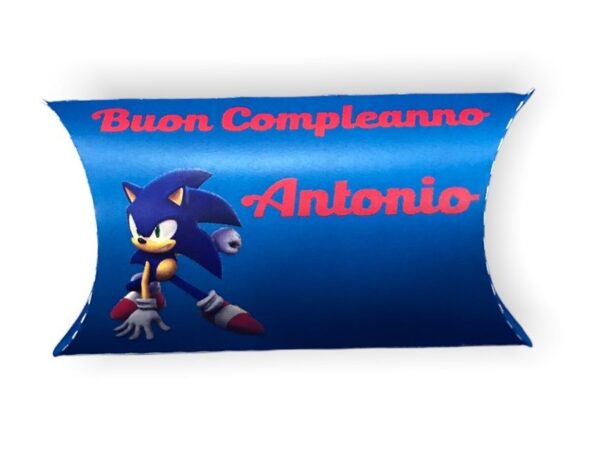 12 Scatole Sonic Personalizzabili per confetti caramelle